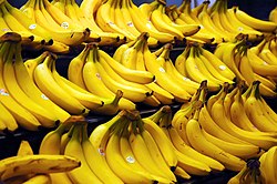 Bananas in a grocery store