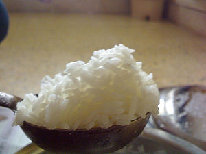 Boiled white rice