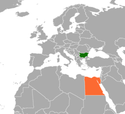 Map indicating locations of Bulgaria and Egypt