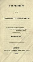 Front cover of Thomas De Quincey's "Confessions of an English Opium-Eater"