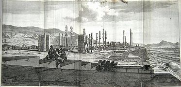 Phác họa Persepolis năm 1704 bởi Cornelis de Bruijn.