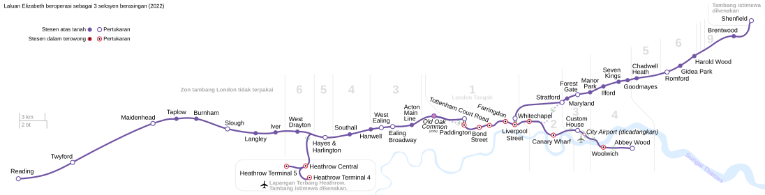 Elizabeth Line as of May 2022