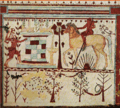 Troilo e Aquiles, etrusca. Tumba dos Touros, Tarquinia, século VI a.C.