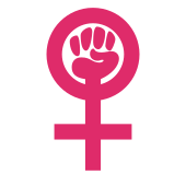 The merged Venus symbol with raised fist is a common symbol of radical feminism, one of the movements within feminism Feminism symbol.svg