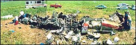 حطام الطائرة المنكوبة في 14 سبتمبر 1991 (تقريبا بعد 3 أيام من الحادثة)