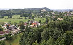 Frýdštejn seen from the Frýdštejn Castle