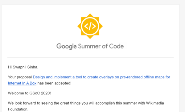 Selection Email from Google Summer of Code