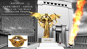 English: Image of the Beast, statue Antichrist...