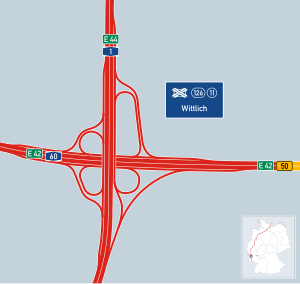 Übersichtskarte Autobahnkreuz Wittlich