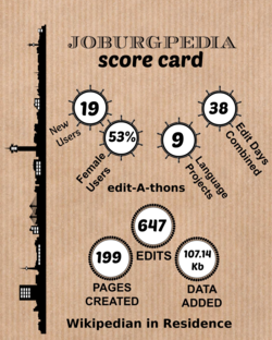 Joburgpedia 2014 activity score card