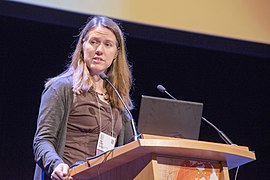Janet Kelso speaking at Intelligent Systems for Molecular Biology conference in 2015