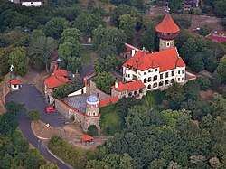 Hrad Hněvín, letecký pohled