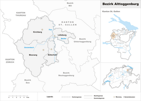 Karte von Bezirk Alttoggenburg