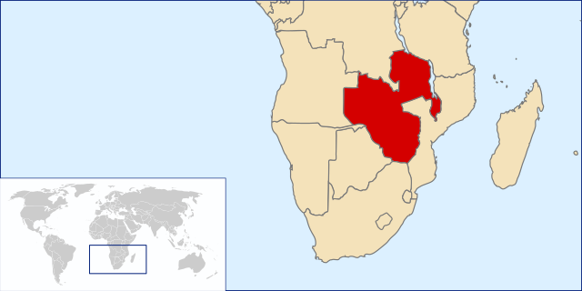 Localização de Rodésia e Niassalândia