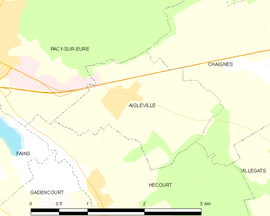 Mapa obce Aigleville