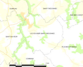 Mapa obce Loc-Eguiner-Saint-Thégonnec