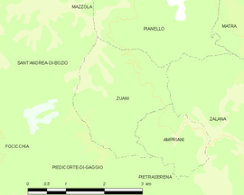 Mapa obce Zuani