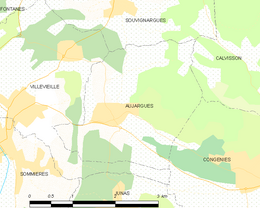 Aujargues - Localizazion