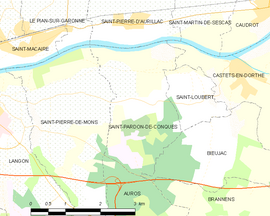 Mapa obce Saint-Pardon-de-Conques