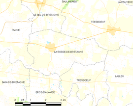 Mapa obce La Bosse-de-Bretagne