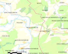 Mapa obce Pagny-sur-Meuse