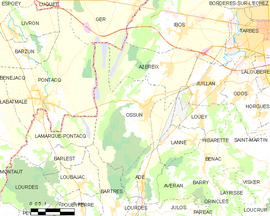 Mapa obce Ossun
