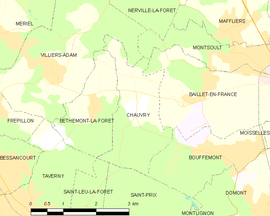 Mapa obce Chauvry