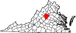 State map highlighting Albemarle County