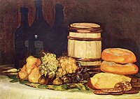 Francisco Goya, Stillewe met Vrugte, Bottels, Brood (1824-1826)