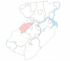 Location of North Brunswick in Middlesex County highlighted in pink