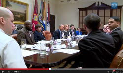 U.S. President Obama met with leading YouTube content creators to start a dialogue about health insurance awareness and enrollment, as well as anti-bullying, education, and economic opportunity. ObamaYouTubers119.png