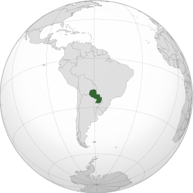 Localização de Paraguai
