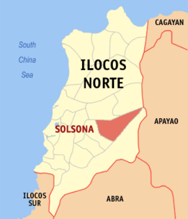 Solsona na Ilocos Norte Coordenadas : 18°5'46"N, 120°46'21"E