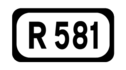 R581 road shield}}