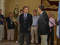 Recepción del Presidente de la Junta de Galicia a la Congregación del Carmen de Carabanchel, con motivo de la peregrinación a Santiago para realizar la ofrenda al Apóstol en 2010