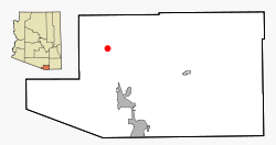 Location in Santa Cruz County and the state of Arizona