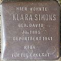 Stolperstein für Klara Simons (Im Dau 12)