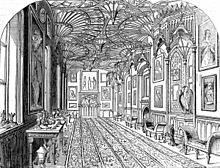 The gallery at Strawberry Hill, showing Gothic revival architecture Strawberry Hill Illustrated London News 1842.jpg
