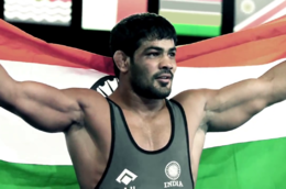 Sushil Kumar (wrestler) in 2014 CWG.png