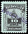 1919, 10c black on blue-grey used