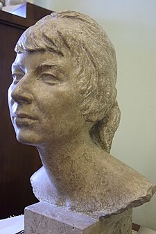 Sylva Lacinová, busta Naděždy Hanákové, francouzský mramor, 1958
