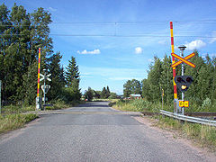 Przejazd kolejowy w miejscowości Järilä.