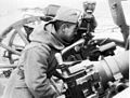 Cadets of the Imperial Japanese Army during shooting training with Type 91 10-cm-howitzer at Fuji training ground. ca. 1935