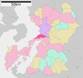 Situering van Uto in de prefectuur Kumamoto