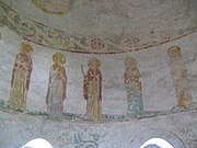 Peinture dans la coupole de la tour-escalier XIIe siècle