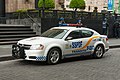 Dodge Charger de la policía de tránsito, con esquemática usada del 2012 al 2018.