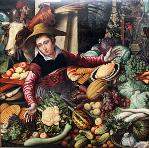 Market woman at a vegetable stand, Pieter Aertsen, 1567