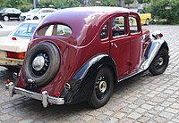 Rear view of a 1937 four-door saloon