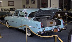 Hughes equipped this 1954 Chrysler New Yorker with an aircraft-grade air filtration system which took up the entire trunk
