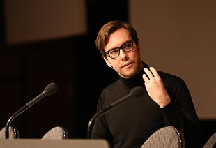 Appelbaum at a talk at 30C3 in Hamburg (2013). 2013-12-29 30C3 - Jacob Appelbaum 3329-crop.JPG